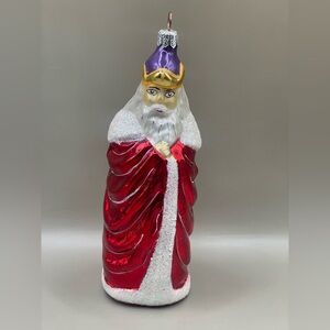 VTG 1994 Christopher Radko Christmas in Camelot Blown Glass Santa Ornament 6”